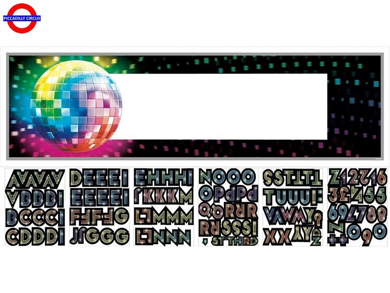 BUON COMPLEANNO PARTY DISCO BANNER PERSONALIZZABILE