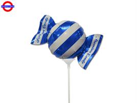 MYLAR CARAMELLA BLU MINI SHAPE CON ASTA