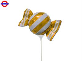 MYLAR CARAMELLA ORO MINI SHAPE CON ASTA