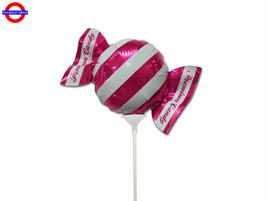 MYLAR CARAMELLA FUXIA MINI SHAPE CON ASTA