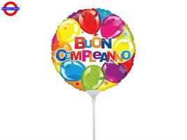 MYLAR BUON COMPLEANNO MINI SHAPE 9 BALLOON