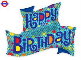 MYLAR HAPPY BIRTHDAY SUPER SHAPE BANNER 36