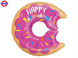 MYLAR HAPPY BIRTHDAY SUPER SHAPE DONUT 28