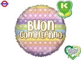 MYLAR BUON COMPLEANNO 18 POP IT M/COLOR PASTELLO