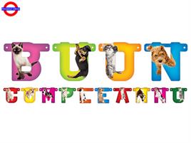 BUON COMPLEANNO FESTONE SCRITTA PUPPY CM.280X15