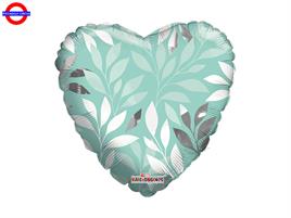 MYLAR CUORE 26 FOGLIE TIFFANY ARGENTO