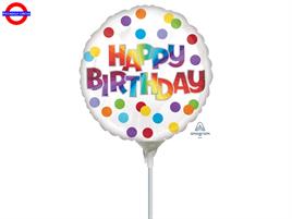 MYLAR HAPPY BIRTHDAY MINI SHAPE TONDO 9