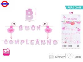 BUON COMPLEANNO FESTONE BALLERINE MT.4.5