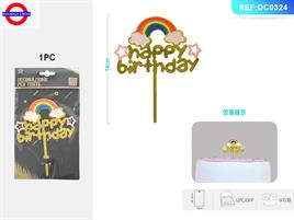 CAKE TOPPER HAPPY BIRTHDAY ARCOBALENO CM.14