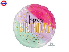 MYLAR HAPPY BIRTHDAY 18 WATER COLOR