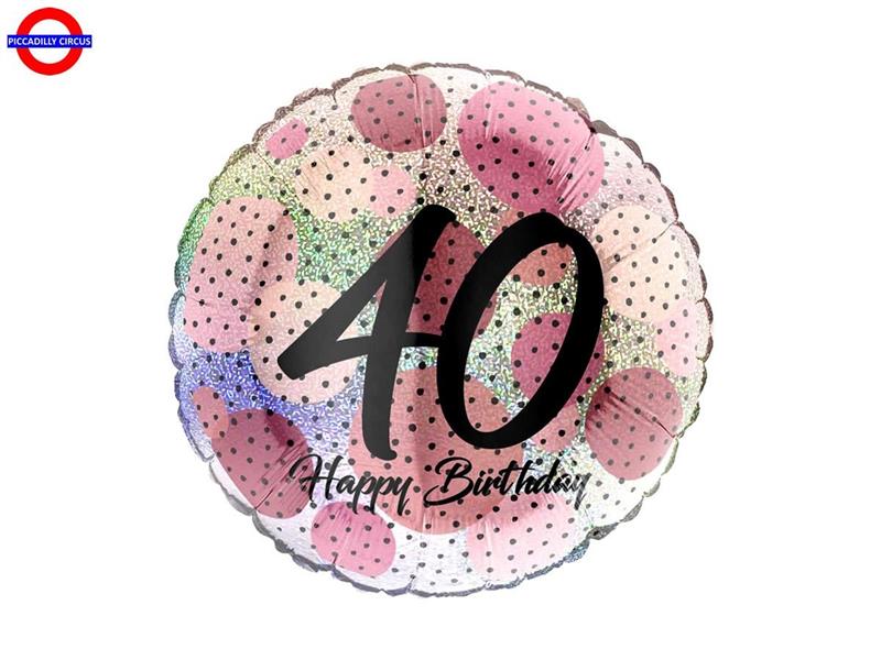 MYLAR 40 ANNI 18 FASHION DOTS ROSE