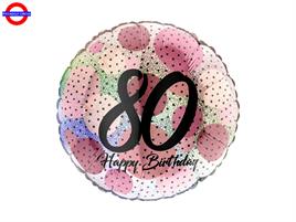 MYLAR 80 ANNI 18 FASHION DOTS ROSE