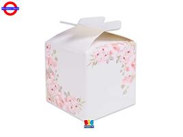 SCATOLINA CUBETTO FIOCCO FLORAL CM.5X7X5 CF.25 PZ