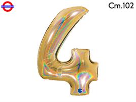 MEGALOON NUMERO CM.102 GLITTER OLOGRAFICO ORO 4