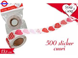 STICKER CUORI IN ROTOLO CF.500 PZ