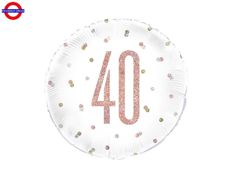 MYLAR 40 ANNI 18 ROSE GOLD