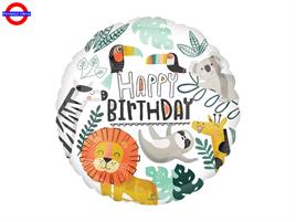 MYLAR 18 JUNGLE HAPPY BIRTHDAY