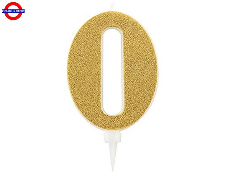 CANDELINA NUM. GLITTER ORO CM.12 N°0