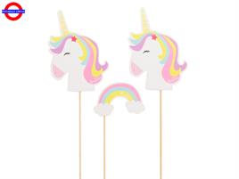 PICK UNICORNO E ARCOBALENO CM.22 CF.6