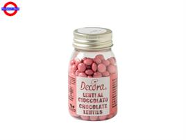 MINI LENTI AL CIOCCOLATO A LATTE ROSA PESCA CF.80g