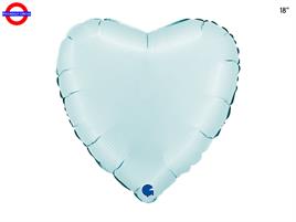 MYLAR CUORE 18 SATIN CELESTE