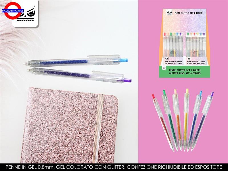 PENNE GLITTER SET 6 COLORI