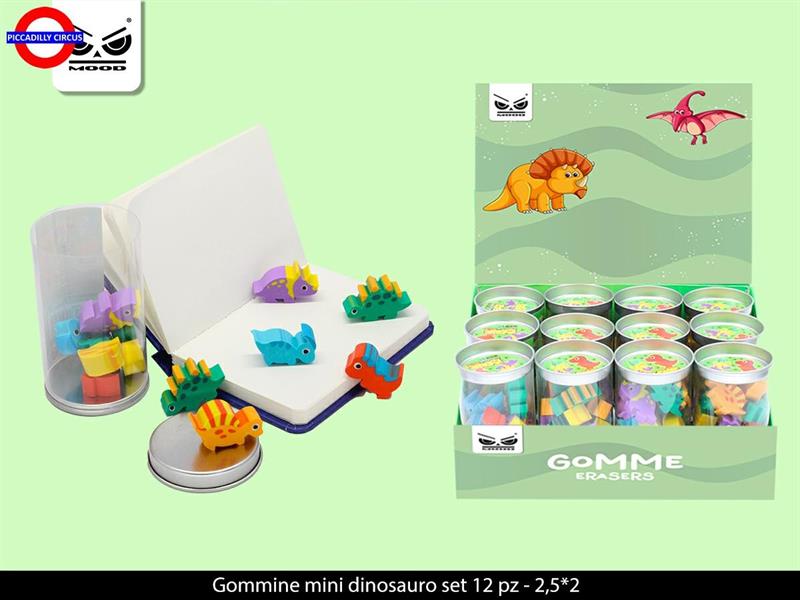 GOMMINE MINI DINOSAURI SET 12 PZ