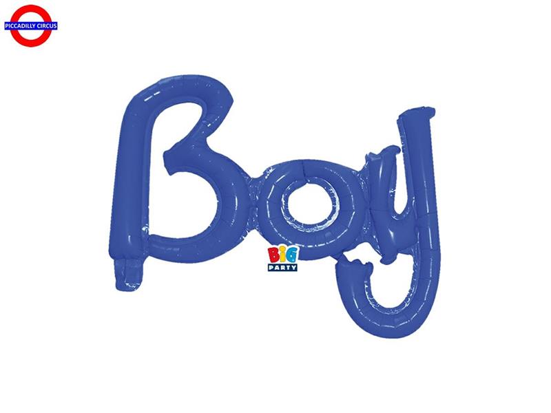 MYLAR NASCITA SUPER SHAPE SCRITTA BOY BLU CM.63X45