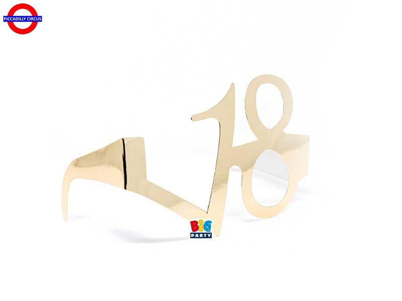 OCCHIALI 18 ANNI CARTA METAL ORO CF.6 PZ