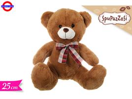 PELUCHE ORSO MARRONE TARTAN CM.25