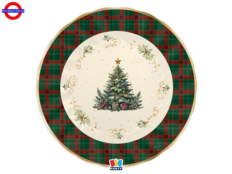 TAVOLA - TARTAN CHRISTMAS 6 PIATTI CM.30