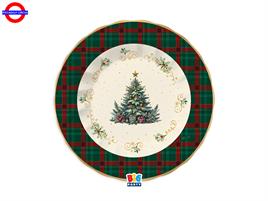 TAVOLA - TARTAN CHRISTMAS 6 PIATTI FONDI CM.24