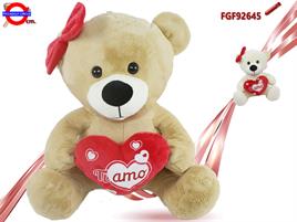 ORSO CON CUORE E FIOCCO CM.85 2 COL. ASS