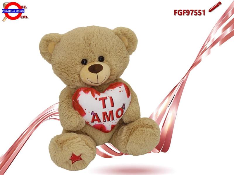 ORSO PELUCHE CON CUORE CM.35