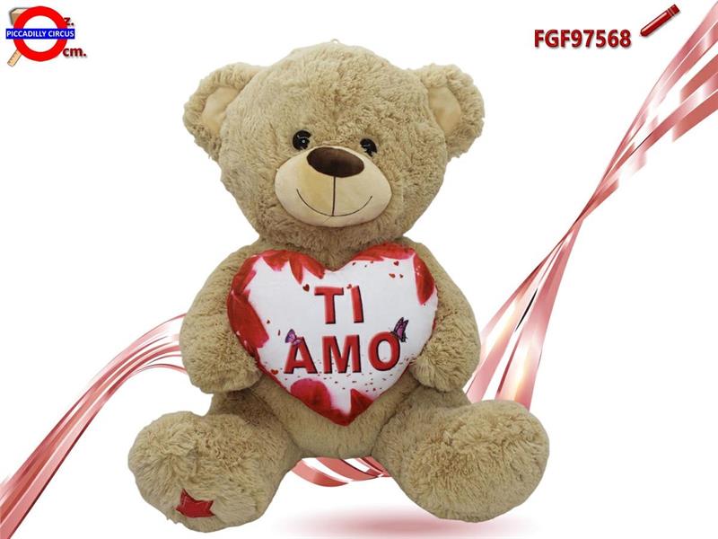 ORSO CON CUORE STAMPATO CM.55