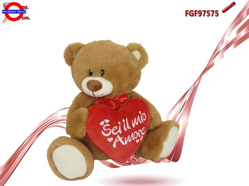 ORSO PELUCHE CON CUORE CM.30