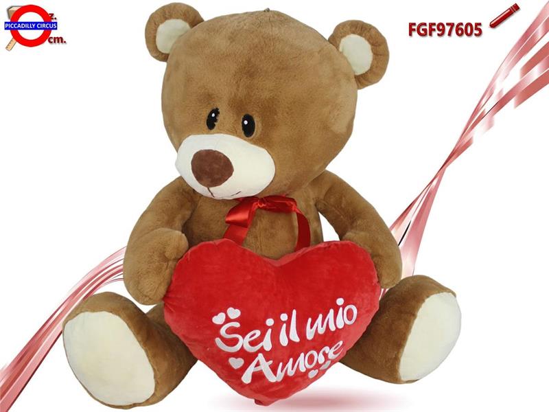 ORSO PELUCHE CON CUORE CM.80