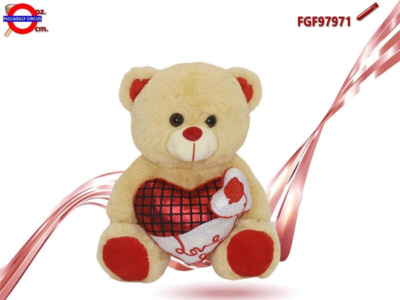 ORSO PELUCHE CON CUORE CM.25