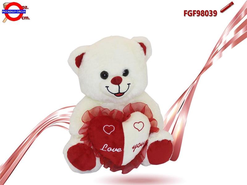 ORSO PELUCHE CON CUORE CM.30