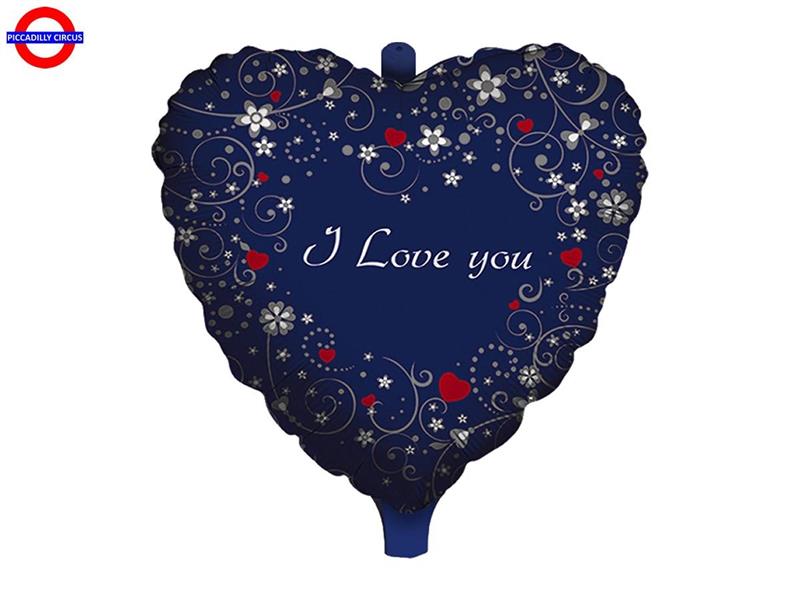 MYLAR AMORE 18 CUORE I LOVE YOU BLU