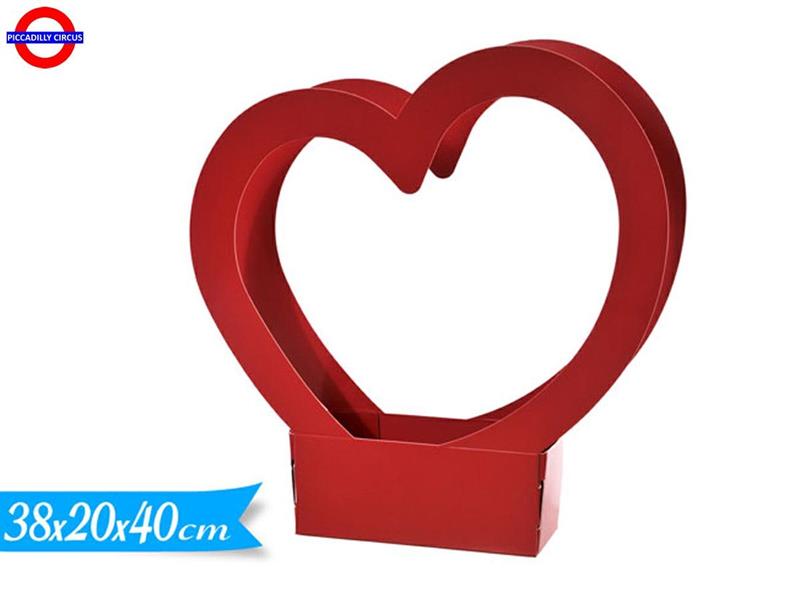 SHOPPER CUORE PORTAFIORI CM.38X40X20