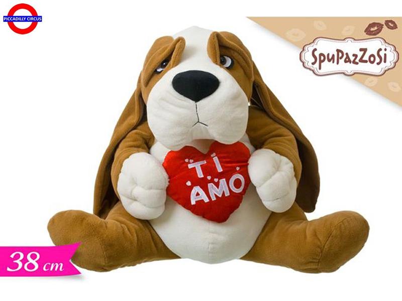 CANE SEDUTO CON CUORE CM.38