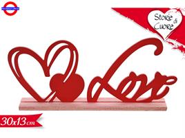 DECORAZIONE LEGNO LOVE CM.30X13