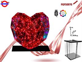 DECORAZIONE CUORE CON LUCE CM.25