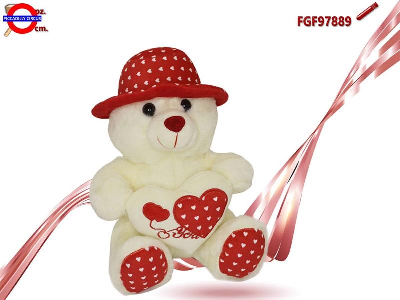 ORSO CON CUORE E CAPPELLO CM.25