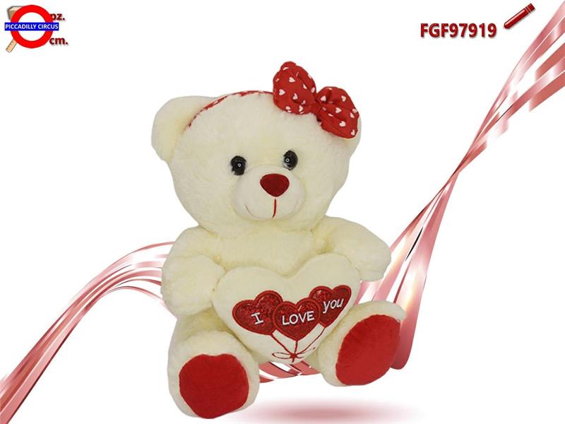 ORSO CON CUORE E FIOCCO CM.25