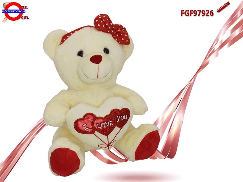 ORSO CON CUORE E FIOCCO CM.35