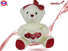 ORSO CON CUORE E FIOCCO CM.55