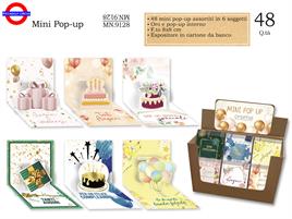 MINI BIGLIETTO POP UP - ESPOSITORE DA 48 PEZZI 8 SOGGETT