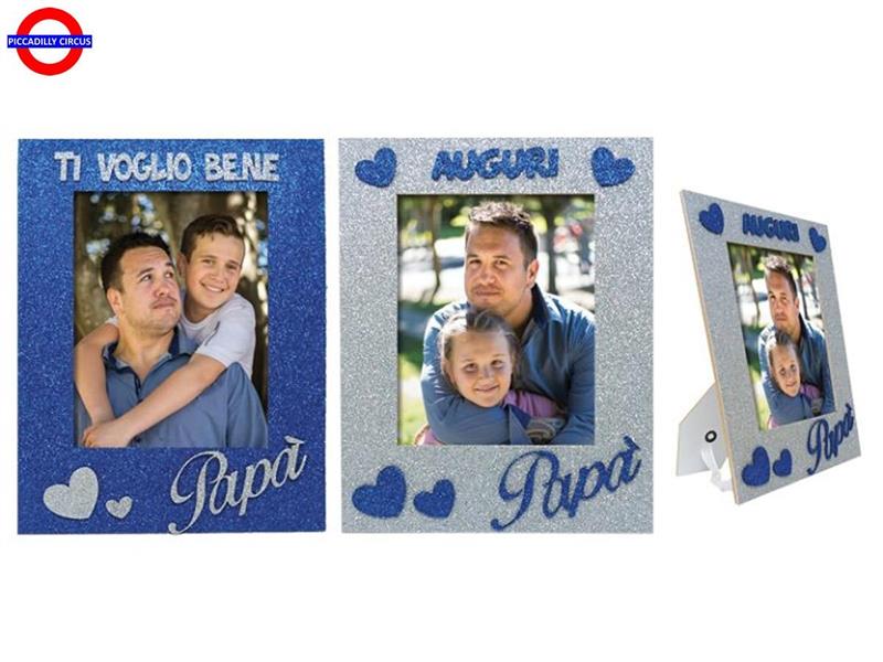 PORTAFOTO MDF GLITTER PAPA' 2 COLORI CM.16X20